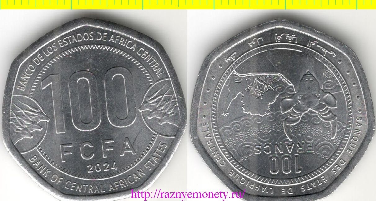 Центрально-Африканские Государства 100 франков 2024 год - антилопа