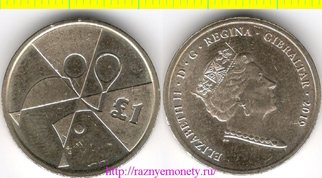 Гибралтар 1 фунт 2019 год - Островные игры (Елизавета II)