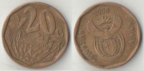 ЮАР 20 центов 2006 год (uMzantsi)