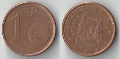 Испания 1 евроцент (1999-2009) (тип I)