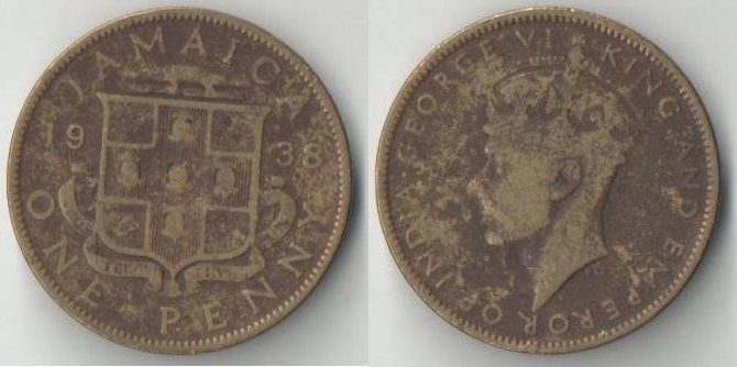 Ямайка 1 пенни (1938-1945) (Георг VI)