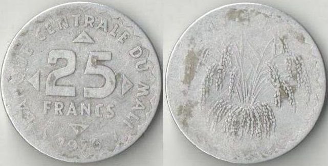 Мали 25 франков 1976 год (редкий тип)