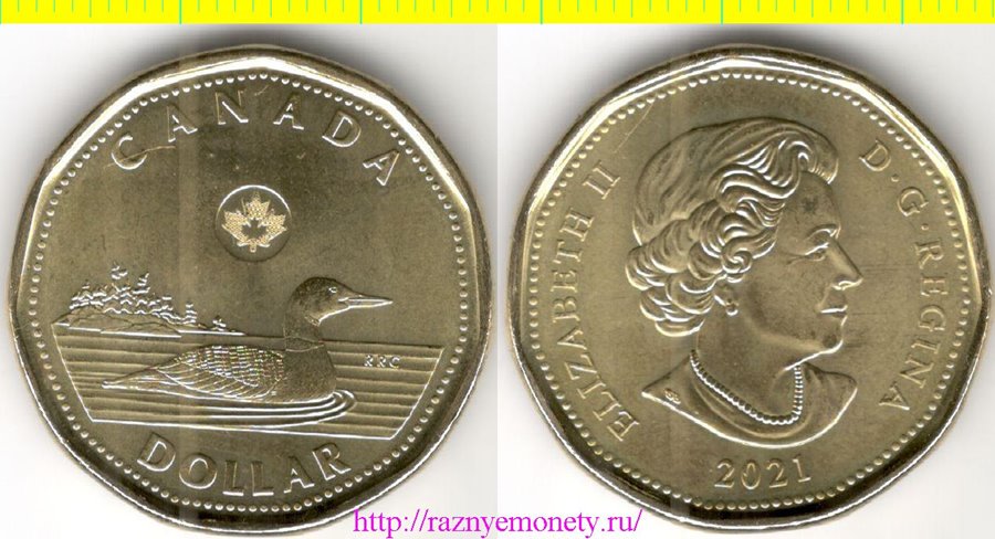 Канада 1 доллар 2021 год (Елизавета II)