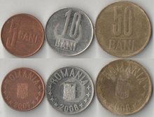 Румыния 5, 10, 50 бани (2006-2010)