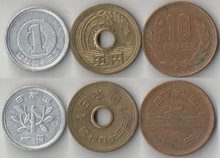 Япония 1, 5, 10 йен (1955-1988) Сёва (Хирохито)