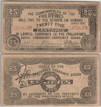 Филиппины 25 сентаво 1942 год (обращение)