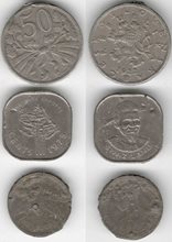 набор монет иностранных - 3 шт (цинк, фальш)