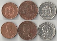 Ямайка 10, 25 центов, 1 доллар (1995-2003)