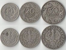 Польша 10, 20, 50 грош 1923 год