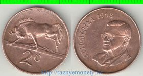 ЮАР 2 цента 1968 год (Suid) (Чарльз Сварт) (редкий тип)