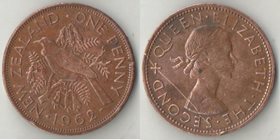 Новая Зеландия 1 пенни 1962 год (Елизавета II) (тип II) (царапина)