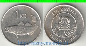 Исландия 1 крона (1981-1987) (тип VII) (медно-никель)
