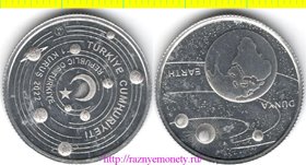 Турция 1 куруш 2022 год - ЗЕМЛЯ - Планеты Солнечной системы