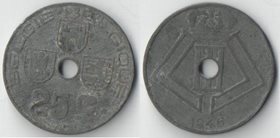 Бельгия 25 сантимов (1942-1946) (Belgiё-Belgique) (цинк)