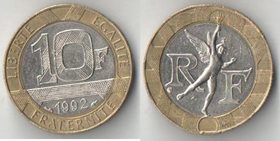 Франция 10 франков (1988-1992) (биметалл)