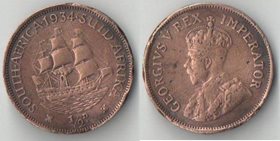 ЮАР 1/2 пенни 1934 год (Георг V) (тип II) (нечастая)