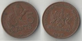 Тринидад и Тобаго 5 центов 1977 год (нечастый тип)