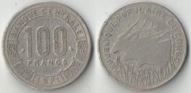 Конго 100 франков 1971 год (тип I)