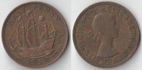 Великобритания 1/2 пенни (1954-1967) (Елизавета II)