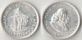 ЮАР 10 центов 1964 год (серебро)