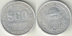 Никарагуа 500 кордоб 1987 год (год-тип, редкость)