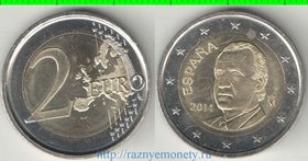 Испания 2 евро 2014 год (тип II) (биметалл) (Хуан Карлос I)
