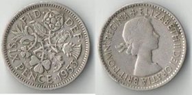Великобритания 6 пенсов 1953 год (Елизавета II) (год-тип)