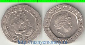 Мэн 20 пенсов (2000-2003) (Елизавета II) (запись монаха) (тип IХ)