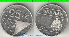 Аруба 25 центов (1986-1988) (Беатрикс, тип I, птичка)