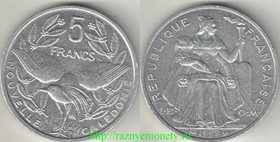 Новая Каледония 5 франков (1983-2000) (тип II)