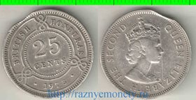 Британский Гондурас (Белиз) 25 центов 1973 год (Елизавета II) (заводской брак)