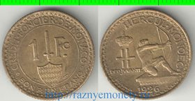Монако 1 франк 1926 год (тип II, год-тип) (тираж 100.000)
