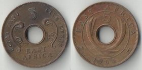 Восточная Африка 5 центов 1964 год (год-тип) (нечастый тип)