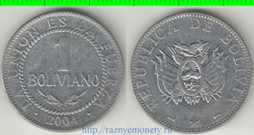 Боливия 1 боливиано (1987-2008) (нержавеющая сталь)