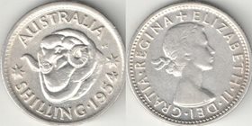 Австралия 1 шиллинг (1953-1954) (Елизавета II) (тип I)