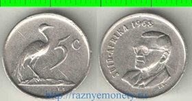 ЮАР 5 центов 1968 год SUID (нечастый тип и номинал)