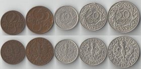 Польша 2, 5, 10, 20, 50 грош (1923-1939)