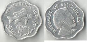 Сейшельские острова 5 центов 1976 год (Независимость) (год-тип) (нечастый тип и редкий номинал)