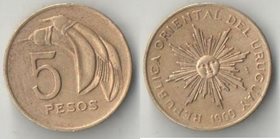 Уругвай 5 песо 1969 год (нечастый тип и редкий номинал)