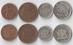 Тринидад и Тобаго 1, 5, 10, 25 центов (1990-2008)