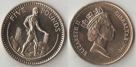 Гибралтар 5 фунтов 1990 год (Елизавета II)