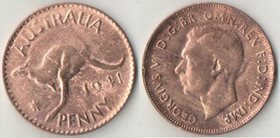 Австралия 1 пенни 1941 год (Георг VI) (император)