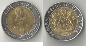Нигерия 1 найра 2006 год (биметалл)