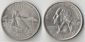 США 1/4 доллара 2001 год (Род Айленд)