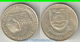 Кирибати 2 доллара 1989 год (редкость) (из обращения)