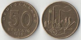 Германия (ГДР) 50 пфеннигов 1950 год А (нечастый тип и номинал)
