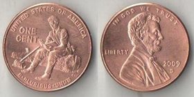 США 1 цент 2009 год D (Линкольн с журналом)