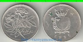 Мальта 25 центов 1995 год