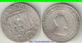 Ямайка 1/2 пенни 1907 год (Эдвард VII) (тип II, нечастый тип и номинал)