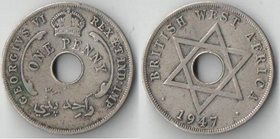 Западная африка Британская 1 пенни 1947 год (Георг VI)
